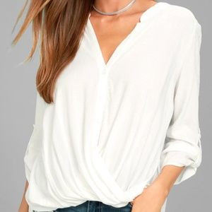 Lulus White Button Down Top